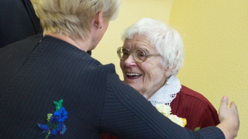 Genovefas Blimhenas 100 gadu jubileja ar Latvijas Valsts prezidentu un prezidenta kundzi