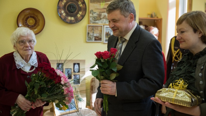 Genovefas Blimhenas 100 gadu jubileja ar Latvijas Valsts prezidentu un prezidenta kundzi